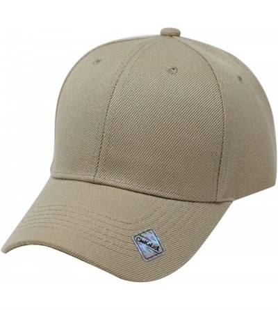 Baseball Caps Baseball Hat Adjustable Blank Cap Mid Profile Structured Baseball Cap - Ball Cap Khaki - C018052HGOY $23.95