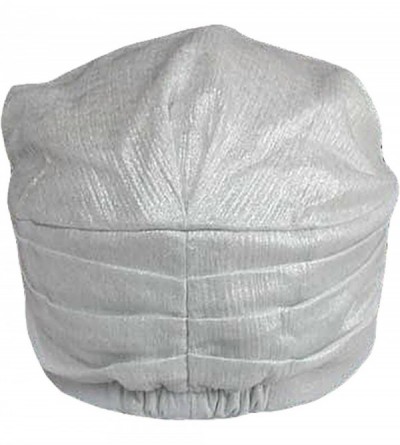 Newsboy Caps White Metallic Pleated Soft Newsboy Cap Hat - CM11230L13R $14.10