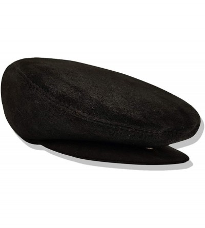 Newsboy Caps Leather Hats for Men - Leather Beret Ivy Cap Flat Hat Driving Cap - Leather Newsboy Hats for Men - Black Suede -...