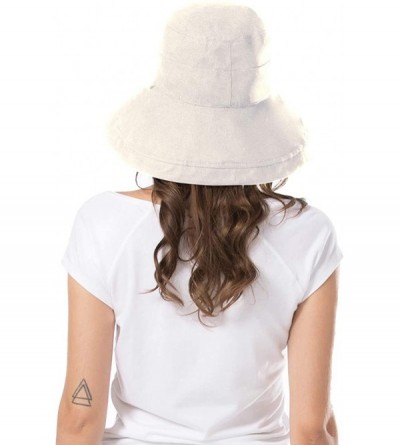 Sun Hats Women Wide Brim Sun Hats Foldable UPF 50+ Sun Protective Bucket Hat - Leaf Beige - CW196SC00WA $12.49
