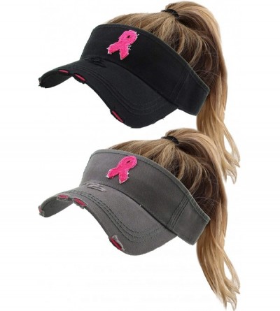 Visors Womens Baseball Cap High Ponytail Bun Half Visor Adjustable Athletic Hat - C818SHNGXX9 $68.74