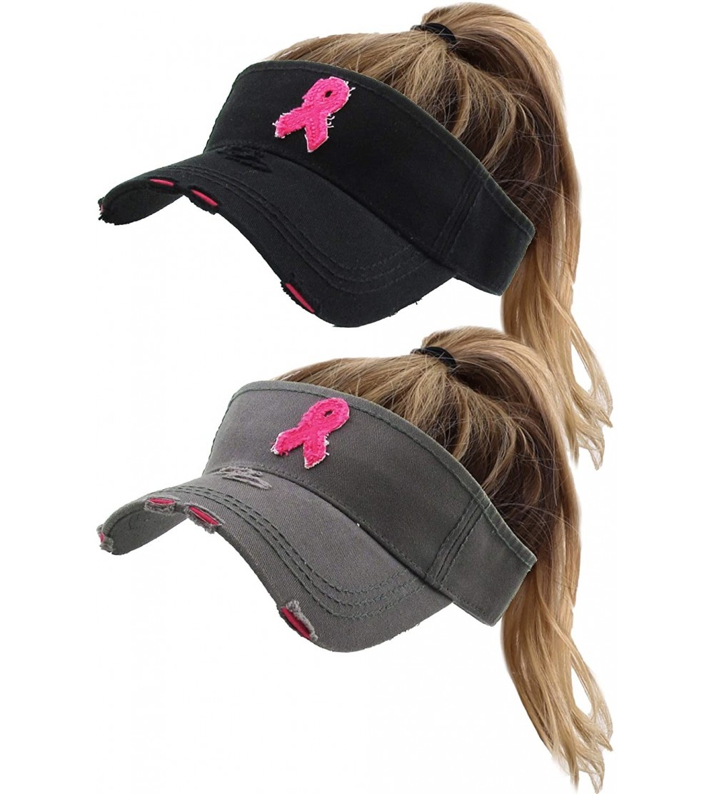 Visors Womens Baseball Cap High Ponytail Bun Half Visor Adjustable Athletic Hat - C818SHNGXX9 $34.76