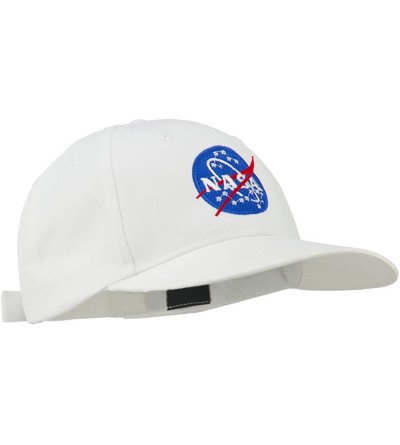 Baseball Caps NASA Insignia Embroidered Cotton Twill Cap - White - CX11QLM5WI3 $17.14