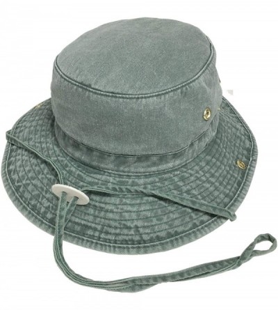 Sun Hats Washed Cotton Floater Hat with Chincord - Hunter - C118Q09R00X $19.56