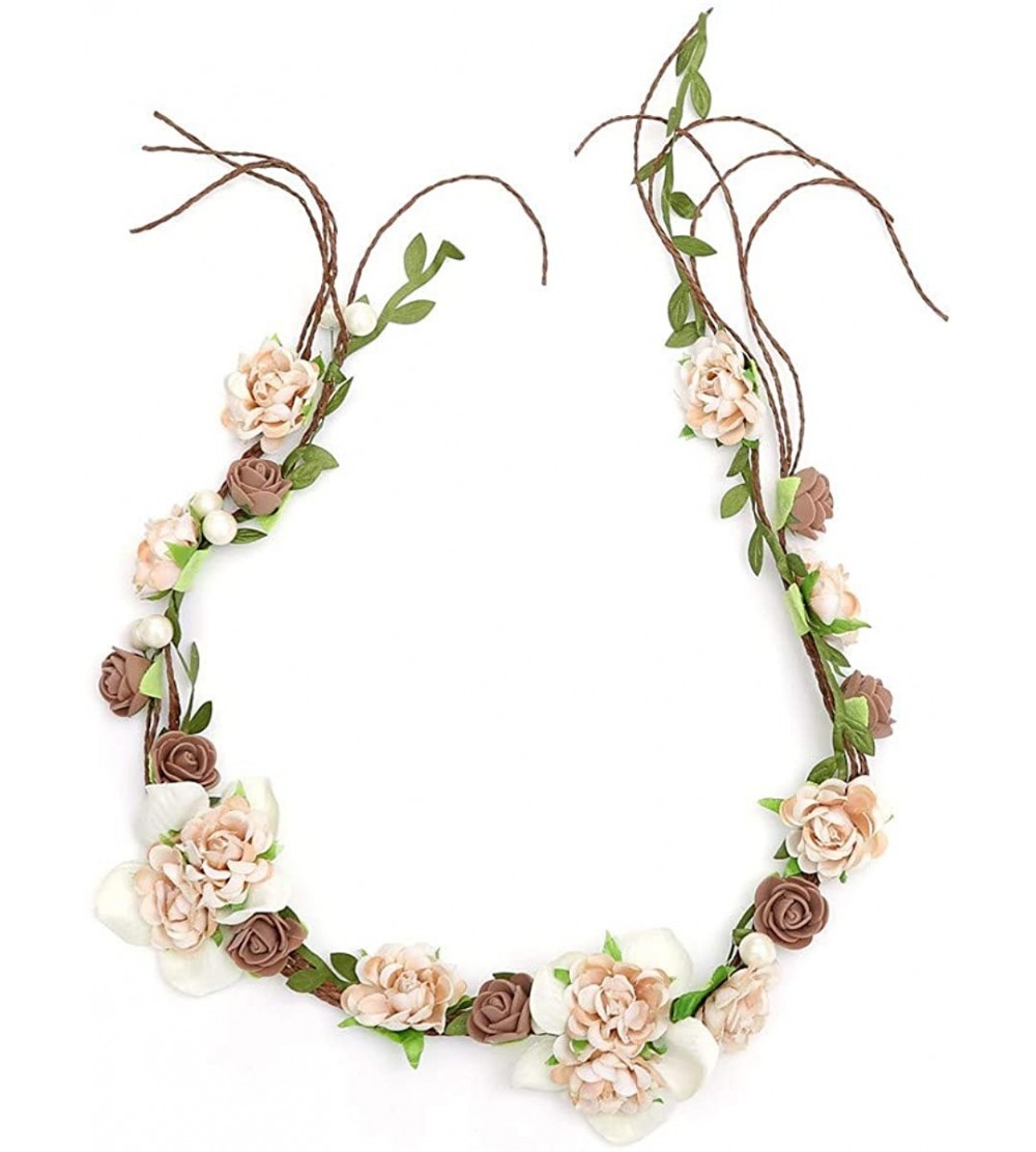 Headbands Newly arrived Rattan Flower Vine Crown Tiaras Necklace Belt Party Decoration - Brown - CK18O4TD8Y7 $12.23