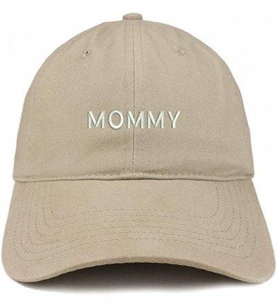 Baseball Caps Mommy Embroidered Soft Crown 100% Brushed Cotton Cap - Khaki - C918SO0QE56 $33.24