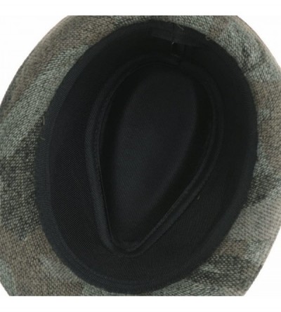 Fedoras Camouflage Fedora Hat Wool Felt Trilby Banded SL6450 - Green - CX12MUEMB8J $31.08