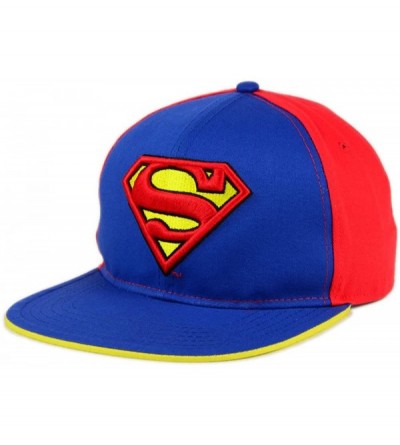 Baseball Caps DC Comics Superman 3-D Shield Logo Adult Snapback Cap Hat Blue - CO187I0IXE7 $13.79