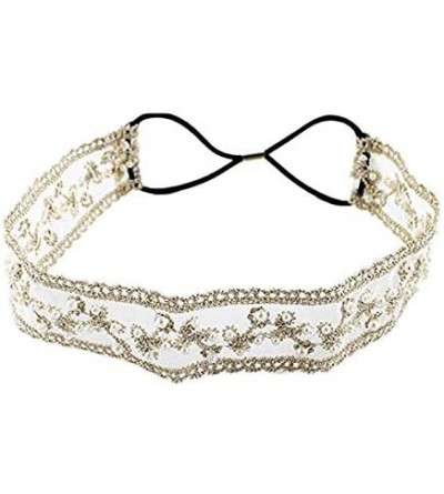 Headbands Headbands Handmade Rhinestone Pageants - white - CL18I9WQ73S $12.41