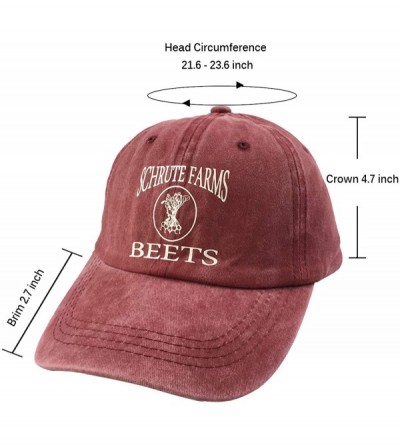 Baseball Caps Men's & Women's Schrute Farms Beets Funny Baseball Cap Washed Vintage Trucker Dad Hat - Schrute Farms Beets - R...