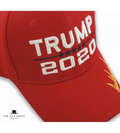 Baseball Caps Trump 2020 President Keep America Great Flag Cotton 3D Cap - 2020 Trump - Red - CR18ZASYOHO $12.42