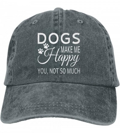 Baseball Caps Women Denim Hats Dogs Make Me Happy You Not So Much Baseball Caps Adjustable - Deep Heather - CQ196YZ2QX4 $23.33