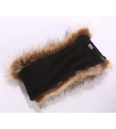 Cold Weather Headbands Cozy Warm Hair Band Earmuff Cap Faux Fox Fur Headband with Stretch for Women - B1-paille - CN18HX9YYGZ...