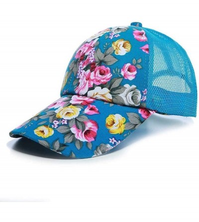 Baseball Caps Unisex Casual Floral Headwear Stretchy Soft Hats Comfort Baseball Cap Baseball Caps - Blue - CJ18QE0RW0O $9.43