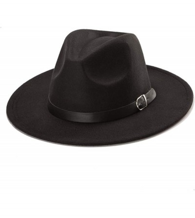 Fedoras Belt Fedora Hats for Women - Men Straw or Felt Hat Wide Brim Hat Women Sun Hat - CO192ZIT2R2 $30.55
