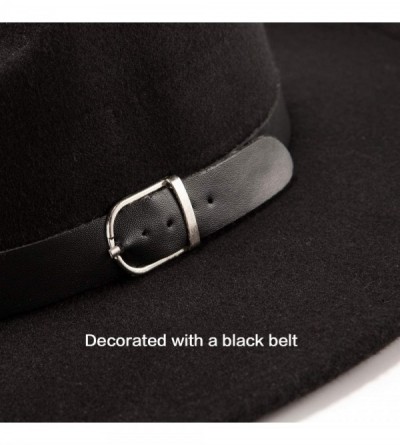 Fedoras Belt Fedora Hats for Women - Men Straw or Felt Hat Wide Brim Hat Women Sun Hat - CO192ZIT2R2 $28.62