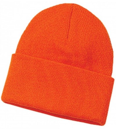 Skullies & Beanies Port & Company Men's Knit Cap - Athletic Orange - CV11QDRZ4QL $9.90