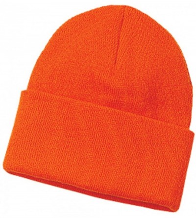 Skullies & Beanies Port & Company Men's Knit Cap - Athletic Orange - CV11QDRZ4QL $9.90