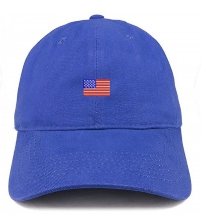Baseball Caps US American Flag Small Embroidered Dad Hat Patriotic Cap - Royal - C612IZK7MIB $15.05