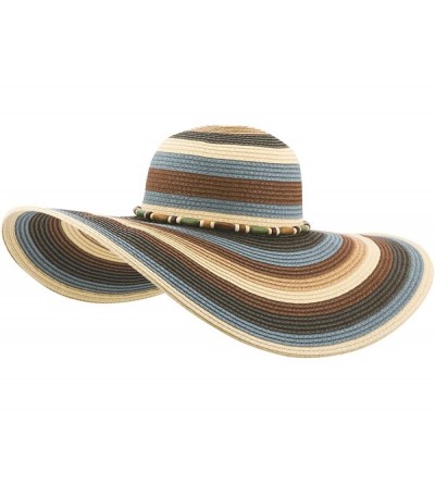 Sun Hats Womens Toyo Braid Color Block Sun Hat-8234 - Brown - CE11ABY42E1 $53.88