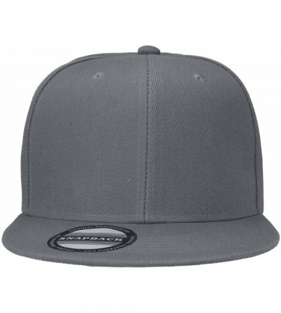 Baseball Caps Wholesale 12 Pack Snapback Hat Cap Hip Hop Style Flat Bill Blank Solid Color Adjustable Size - 12-pack Grey - C...