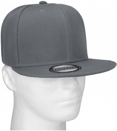 Baseball Caps Wholesale 12 Pack Snapback Hat Cap Hip Hop Style Flat Bill Blank Solid Color Adjustable Size - 12-pack Grey - C...