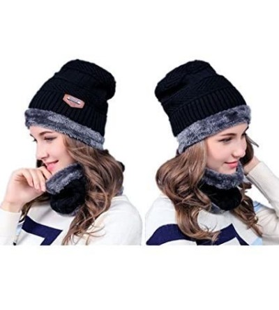 Baseball Caps Winter Beanie Hat Scarf Set Slouch Warm Knit Hat Neck Warmer for Men Women Kids - Color-a - CE188D2CDGL $16.78