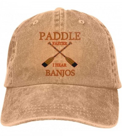 Skullies & Beanies Unisex Paddle Faster I Hear Banjos Vintage Washed Dad Hat Cute Adjustable Baseball Cap - Natural - CN18I8O...