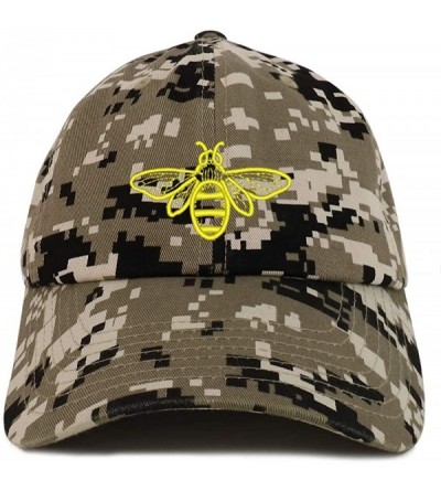 Baseball Caps Bee Embroidered Brushed Cotton Dad Hat Cap - Beige Digital Camo - C618TRC6GRU $33.17