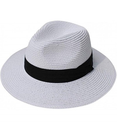 Bucket Hats Unisex Summer Foldable Fisherman Brim Bucket Hat Jazz Sunshade Panama Trilby Fedora Hat Gangster Cap - Gray - CX1...