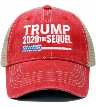 Baseball Caps Trump 2020 The Sequel Campaign Rally Embroidered US Trump MAGA Hat Baseball Trucker Cap TC101 - Tc101 Red - CK1...