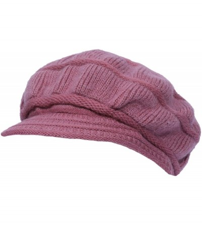 Bucket Hats Women's Wool Knit Winter Hat Warm Plush Lined Snow Ski Visor Caps - Light Purple - CA18GMYS6NT $15.28