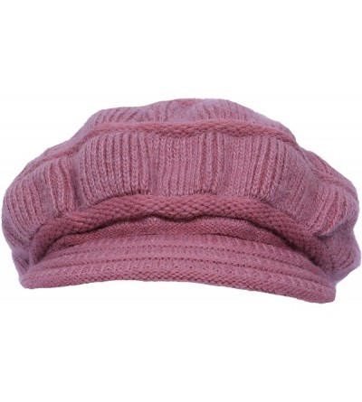 Bucket Hats Women's Wool Knit Winter Hat Warm Plush Lined Snow Ski Visor Caps - Light Purple - CA18GMYS6NT $15.28