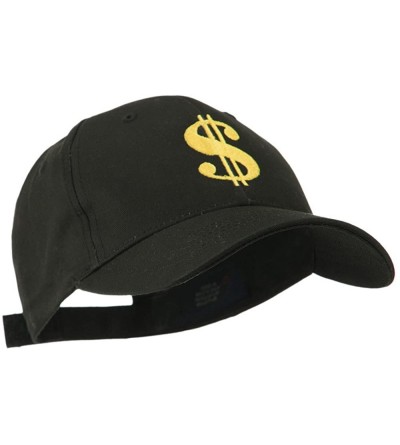 Baseball Caps Dollar Sign Logo Embroidered Cap - Black - CZ11FGI1RXR $16.64