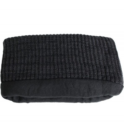 Skullies & Beanies Classic Thinsulate Ribbed Cable Knit Beanie Hat- Warm Acrylic Cuff Winter Cap - Black Marled - C71868L3EN2...