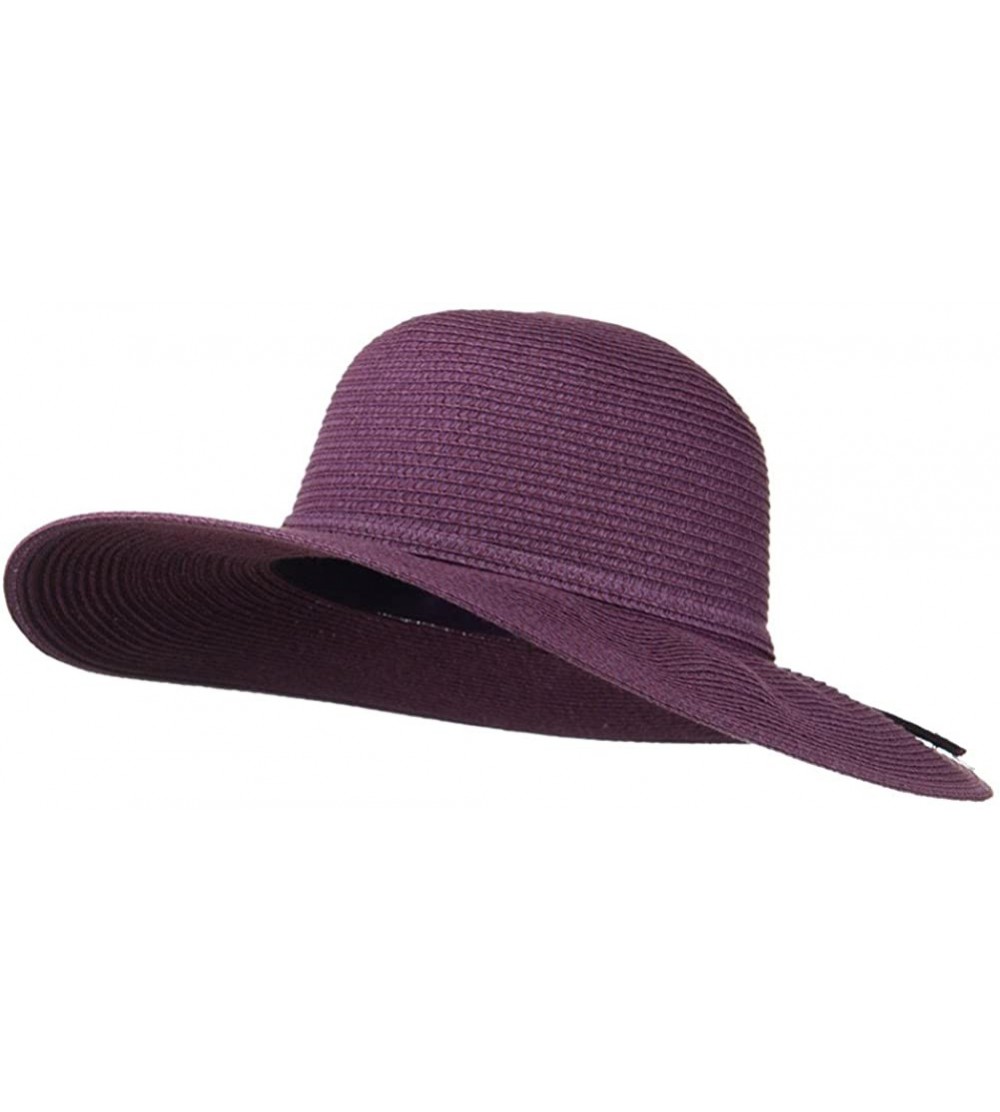 Sun Hats Paper Braid Flat Brim Self Tie Hat - Purple W26S25B - CP11D3H50R7 $43.84