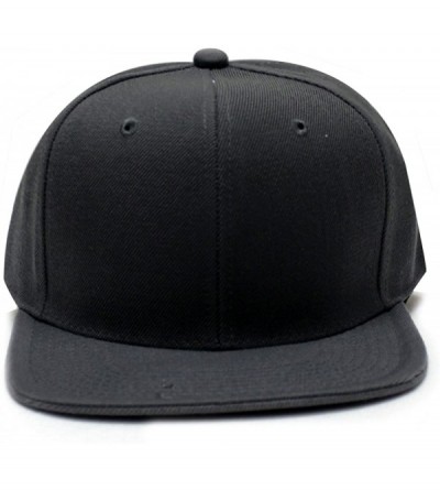 Baseball Caps Plain Blank Snapback Caps - Solid Dark Gray - CR12E1BWXK5 $8.70