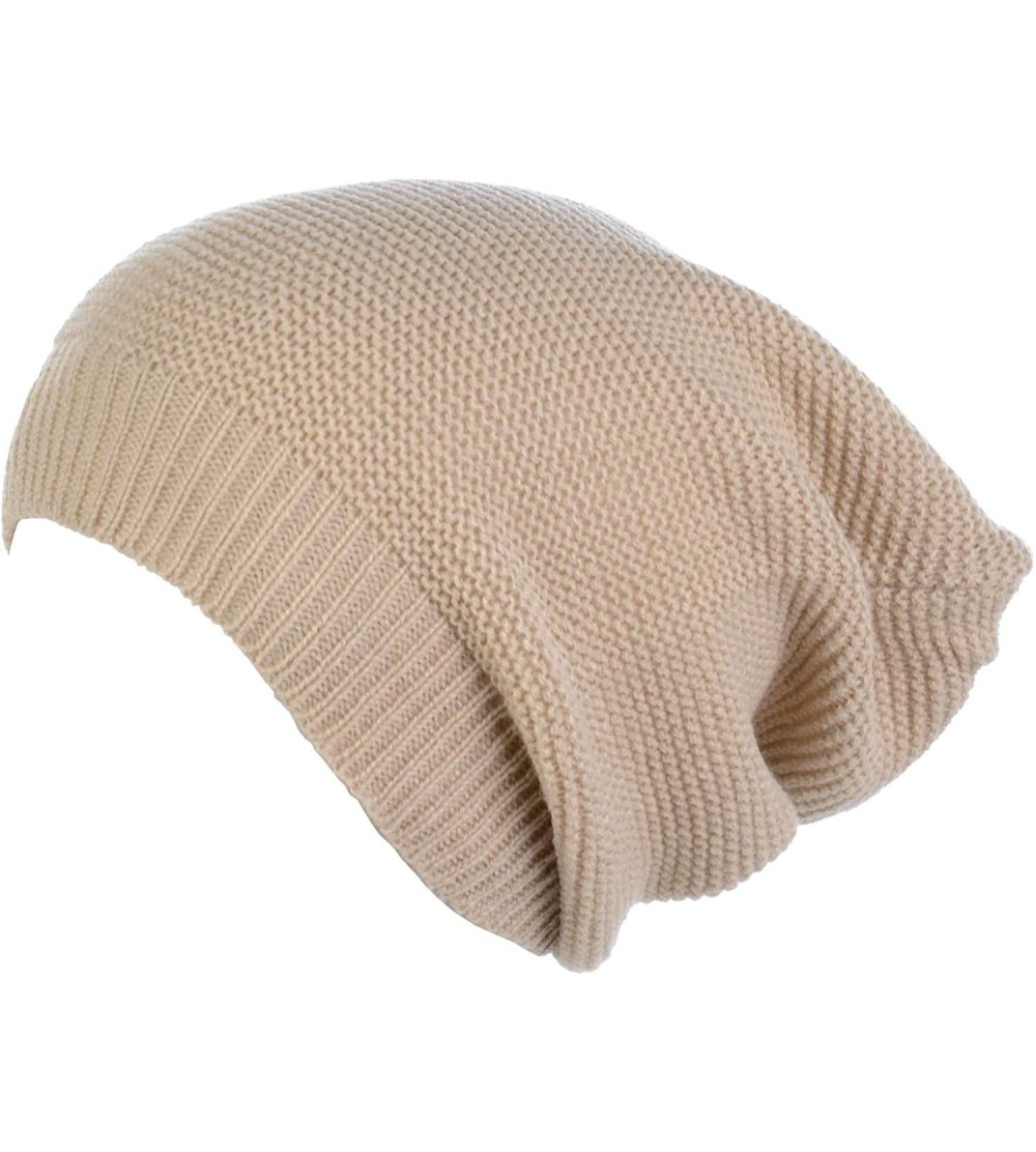 Skullies & Beanies an Unisex Striped Knit Slouchy Beanie Hat Lightweight Soft Fashion Cap - 5014beige - CX198996SN7 $16.68