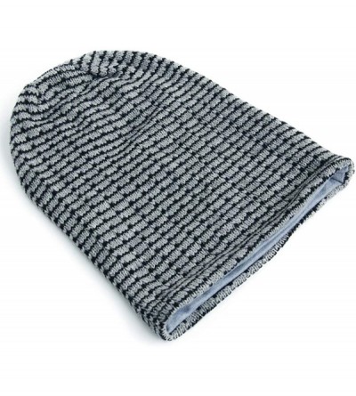 Skullies & Beanies Unisex Adult Winter Warm Slouch Beanie Long Baggy Skull Cap Stretchy Knit Hat Oversized - Lightgrey - CO12...