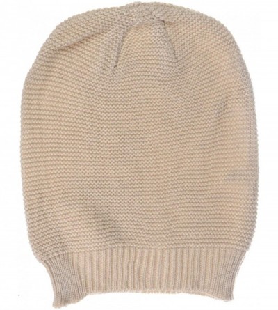 Skullies & Beanies an Unisex Striped Knit Slouchy Beanie Hat Lightweight Soft Fashion Cap - 5014beige - CX198996SN7 $16.68